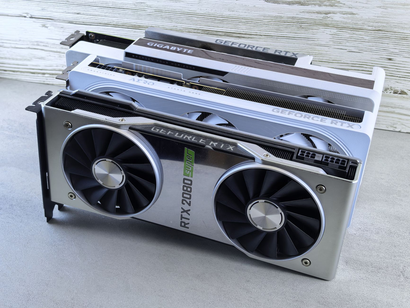 Close-up of a graphics card installed in a computer