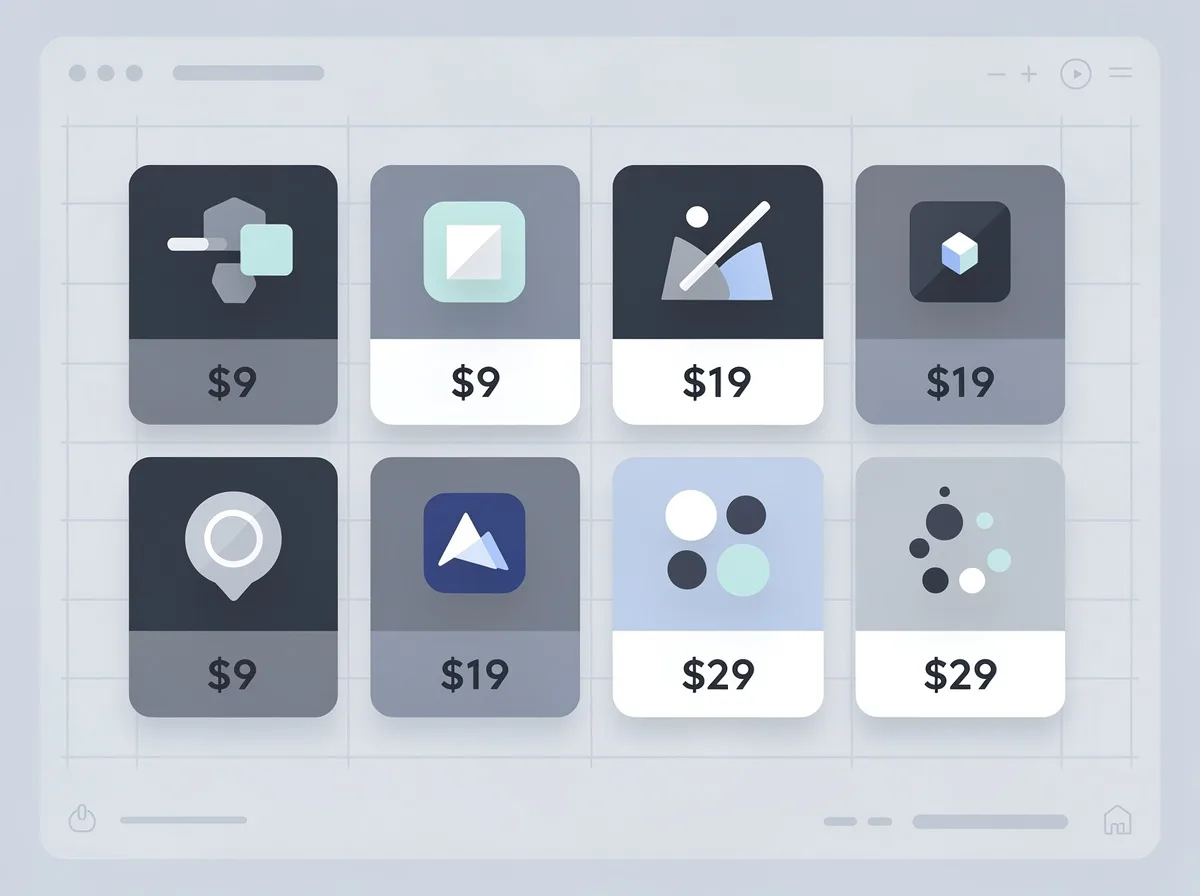 Side-by-side logos of AI coding assistants arranged on a comparison grid